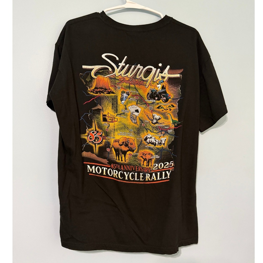 Milwaukee Leather Size L Sturgis 2025 85th Anniversary Motorcycle Rally T-Shirt